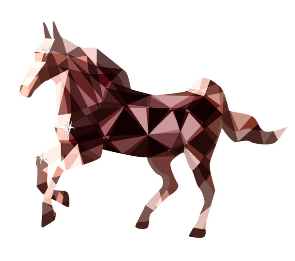 багатокутний кінь, багатокутник ізольована тварина, Векторні ілюстрації
 - Вектор, зображення