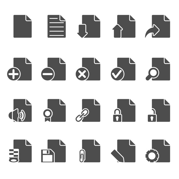 Documents Icons Set - Vector, Imagen