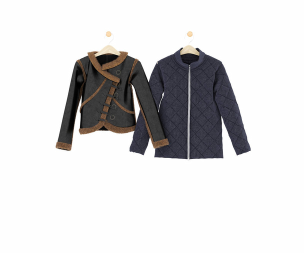 3d render of autumn clothes jackets - Photo, Image