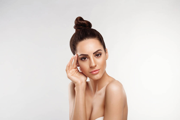 Beautiful woman skin care healthy skin. Close up face beauty portrait female - Valokuva, kuva