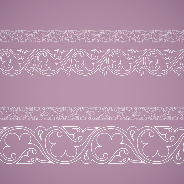Seamless floral tiling borders - Vector, Image