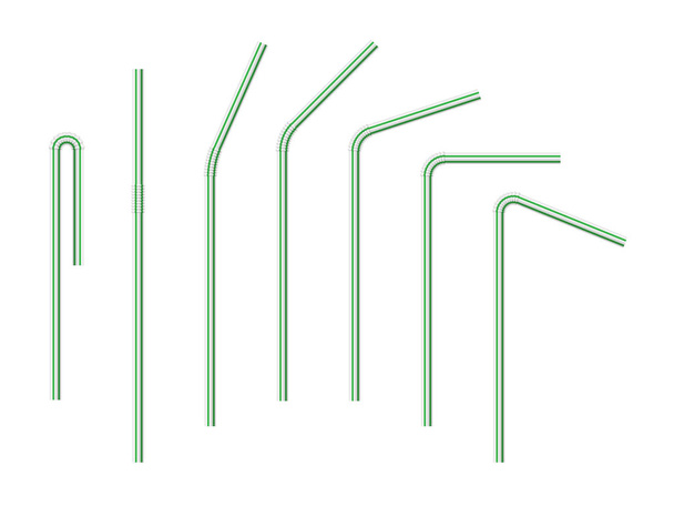 Набор векторных реалистичных соломинок в полоску
 - Вектор,изображение