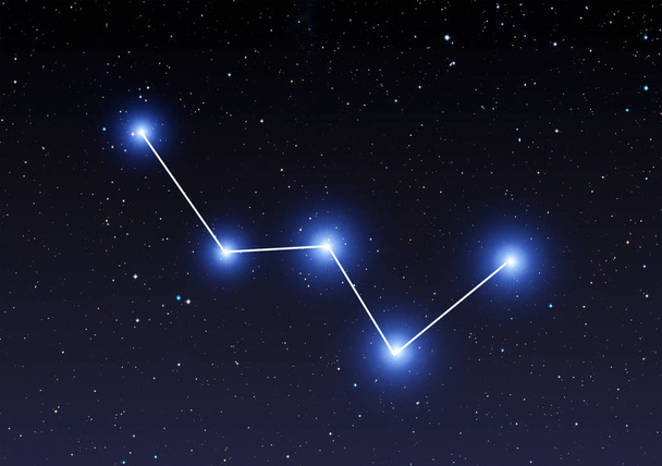 Cassiopeia constellation on starry sky - Valokuva, kuva