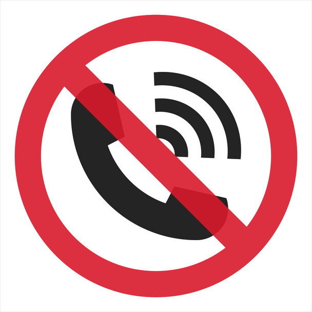 Platte rinkelende telefoon Stop telefoon geïsoleerd op witte achtergrond. Vectorillustratie - Vector, afbeelding