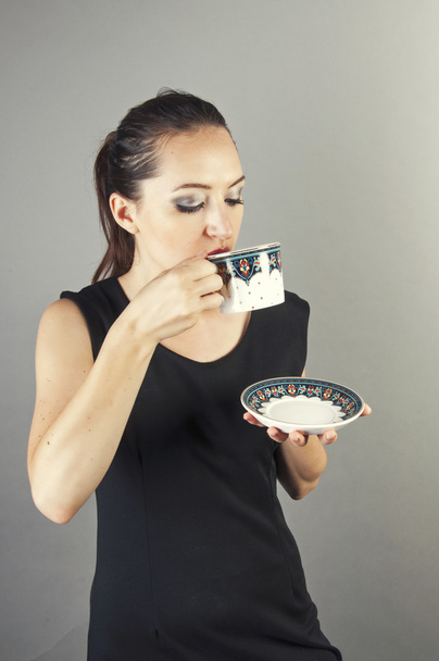 Businesswoman drink coffee - Zdjęcie, obraz