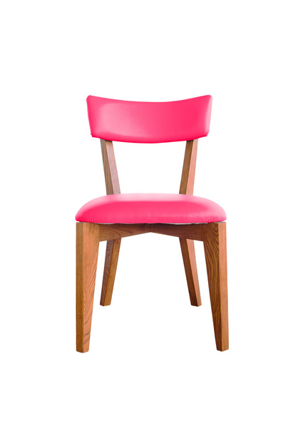 κόκκινη δερμάτινη καρέκλα που απομονώνονται σε λευκό με διαδρομή αποκοπής - Φωτογραφία, εικόνα