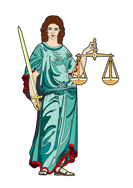 Goddess of justice - Vector, Image