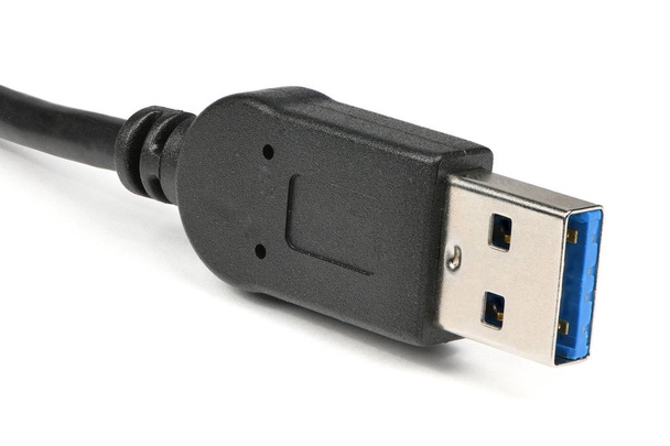 Closeup USB cable isolated on white. - Photo, Image