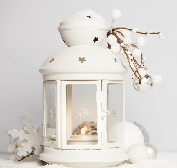 Cristmas lantern with snow - Foto, immagini
