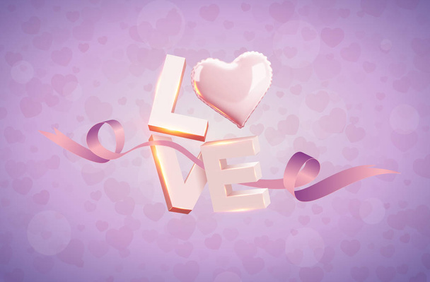 Vector illustratie van het woord liefde - Vector, afbeelding