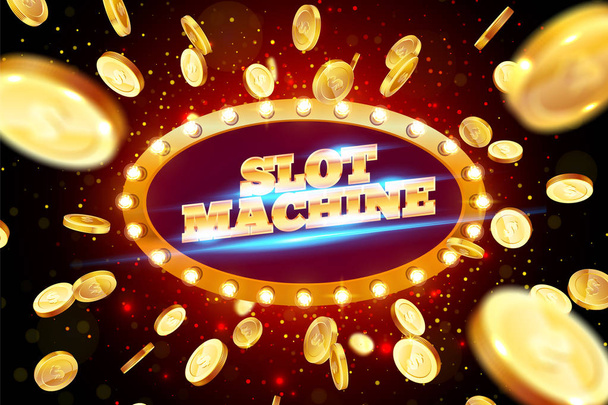 The gold word slot mashine - Vector, Image