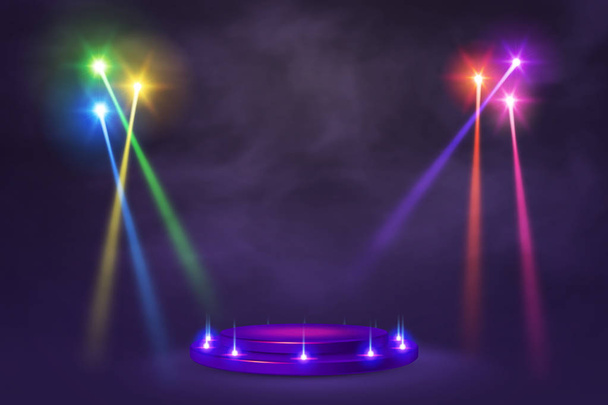 Stage podium with lighting, - Vector, Image