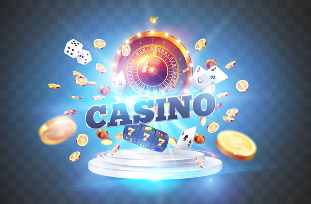 Realistic casino gambling roulette - Vecteur, image