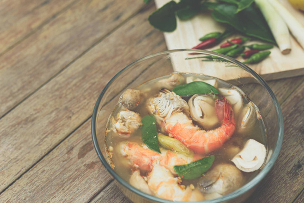 Hot and sour seafood soup (Tom Yum) - Photo, Image