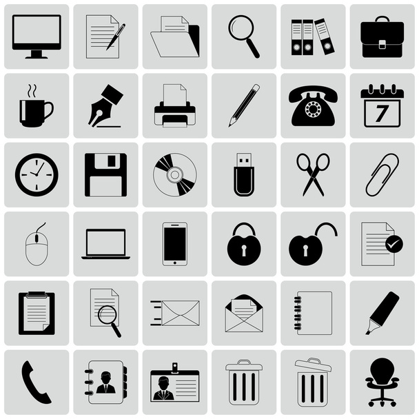 Iconos de oficina - Vector, Imagen