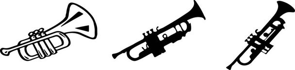 Beyaz arka plan üzerinde izole trompet simgesi - Vektör, Görsel