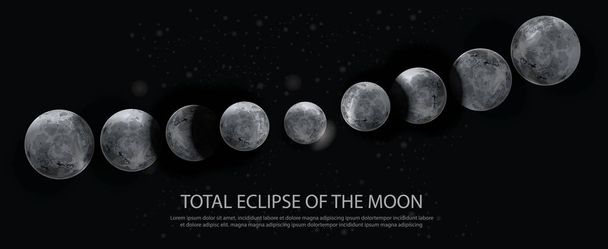 Yhteensä Eclipse of the Moon Vector kuvitus - Vektori, kuva