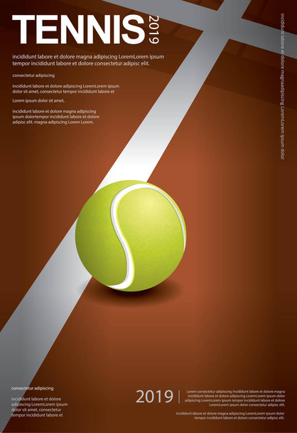 Tenis Şampiyonası Poster Vektörü illüstrasyonu - Vektör, Görsel