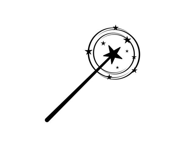 Magic Wand, Magician Stick Wizard Icon Vector Logo Template Illustration Design - Вектор, зображення