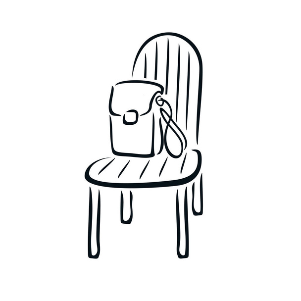 Καρέκλα και τσάντα δερματίνης σε στυλ πινέλου - Διάνυσμα, εικόνα