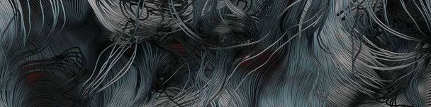 abstrait art coloré lignes distribution aléatoire Computational Generative Art sur fond noir
   - Photo, image