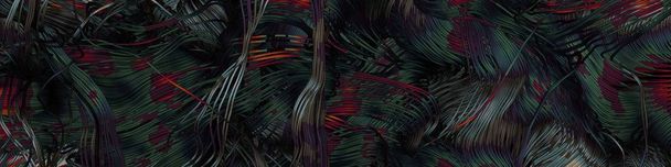 αφηρημένη τέχνη πολύχρωμες γραμμές τυχαία διανομή Υπολογιστική Generative Art σε μαύρο φόντο   - Φωτογραφία, εικόνα