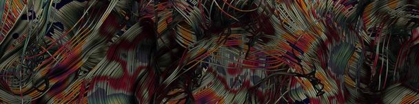абстрактне мистецтво барвисті лінії випадкового розподілу Обчислювальне генеративне мистецтво на чорному тлі
   - Фото, зображення
