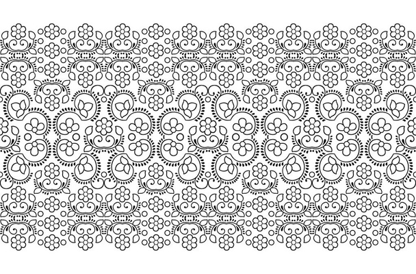 Seamless floral border with traditional Asian design elements - Vector, Image