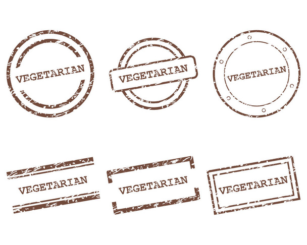 Vegetarian stamps - Vector, Image