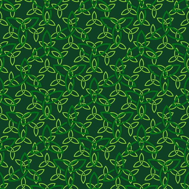 Green celtic style seamless pattern - Вектор,изображение