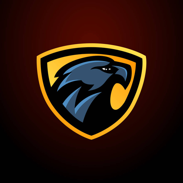 Projekt logo gry Eagle esport. Logo głowy orła godło projekt odznaka wektor maskotki - Wektor, obraz