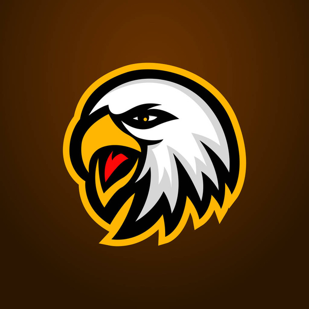 Eagle esport gaming logo design. Eagle head logo emblem design badge mascot vector - Вектор,изображение