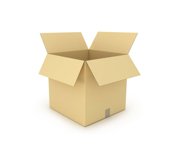 open package paper box isolated 3d illustration - Φωτογραφία, εικόνα
