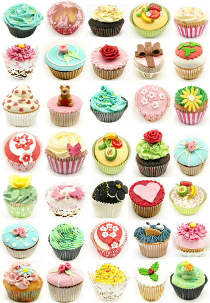 Mural de vários cupcakes
 - Foto, Imagem