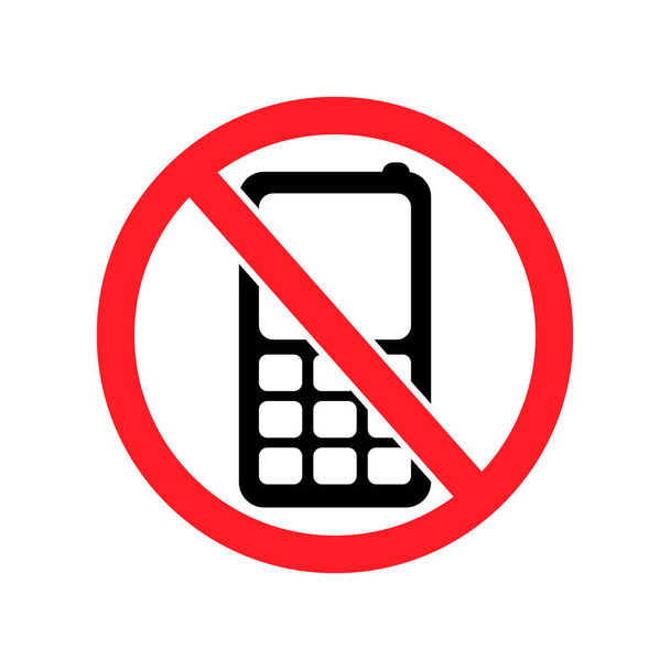 No Phones Allowed Icon Forbidden Calls Sign Vector Illustration - Vetor, Imagem