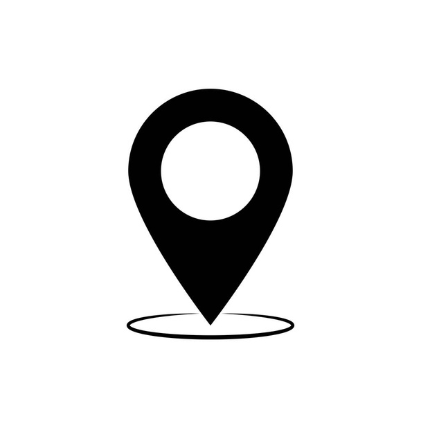 Sijainti Pin GPS Olet täällä Black Pointer Travel Button Marker Vector Illustration Symbol - Vektori, kuva