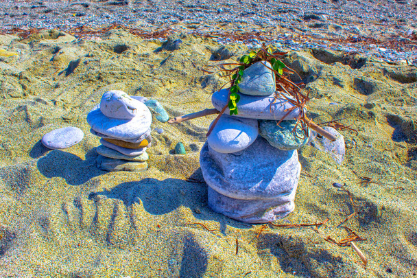 Zen kövek figura szobor kavics - Fotó, kép