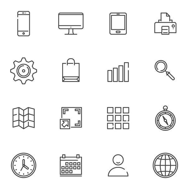 Essentials line icons set - Vecteur, image