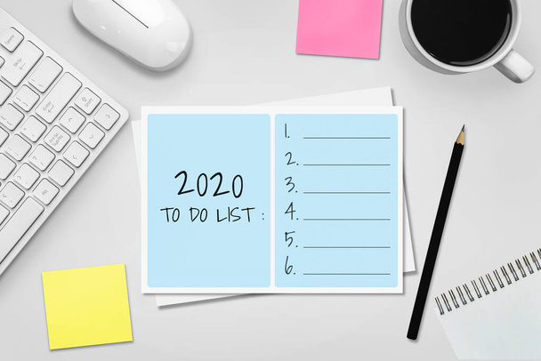 Neujahrsbeschluss Zielliste 2020 Zielsetzung - Foto, Bild