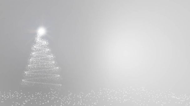 Copia espacio movimiento árbol de Navidad para el frío invierno año nuevo festival de santa decorar celebrar con superposición de fondo negro y oro de lujo, tema verde con la estrella de brillo blanco y la nieve, bengala copo de nieve
 - Foto, imagen