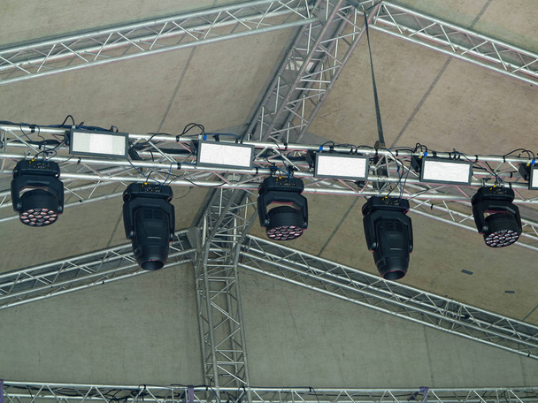 Structures of stage illumination spotlights equipment - Photo, Image