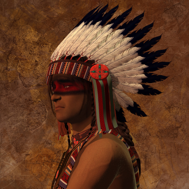Retrato de jefe indio
 - Foto, Imagen