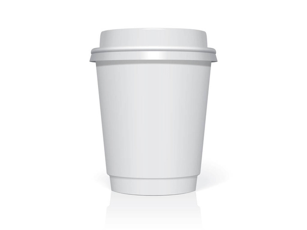 Plastic cup for your design and logo. It's easy to change colors. Mock Up. Vector template. - Διάνυσμα, εικόνα