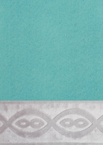 Gray textured plush and teal felt fabric material background - Fotografie, Obrázek