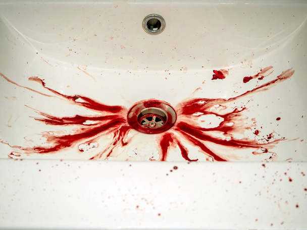Bleeding Blood In Bathroom - Fotoğraf, Görsel