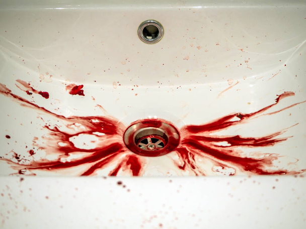 Bleeding Blood In Bathroom - Valokuva, kuva