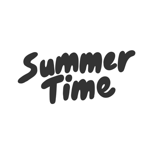 Summer time. Sticker for social media content. Vector hand drawn illustration design.  - Vetor, Imagem