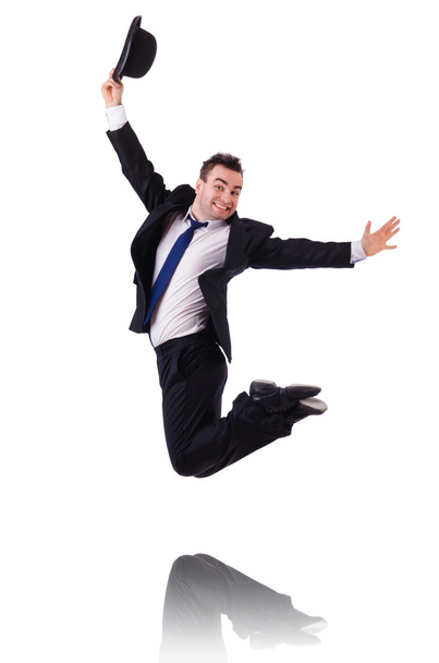 Funny businessman jumping - Zdjęcie, obraz