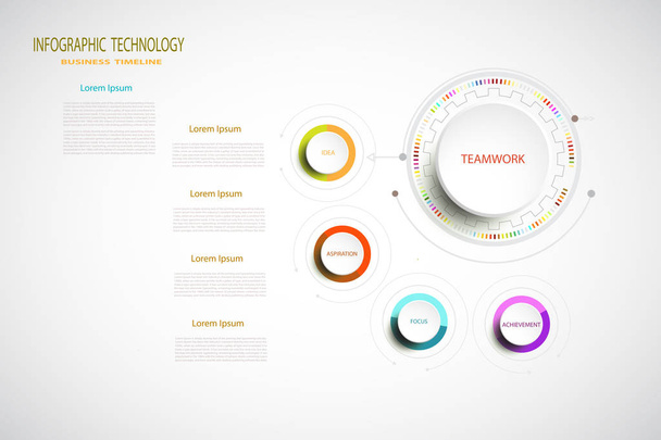 Infographic technology template digital and engineering telecoms - Photo, Image
