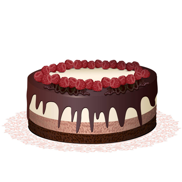 торт со свечами на салфетке
 - Вектор,изображение